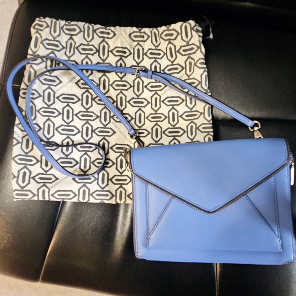 Rebecca Minkoff BLUE LEATHER envelope crossbody